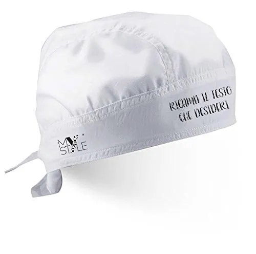 My Custom Style Cappello a Bandana Bianco con Rete, in Poliestere Senza Stampa