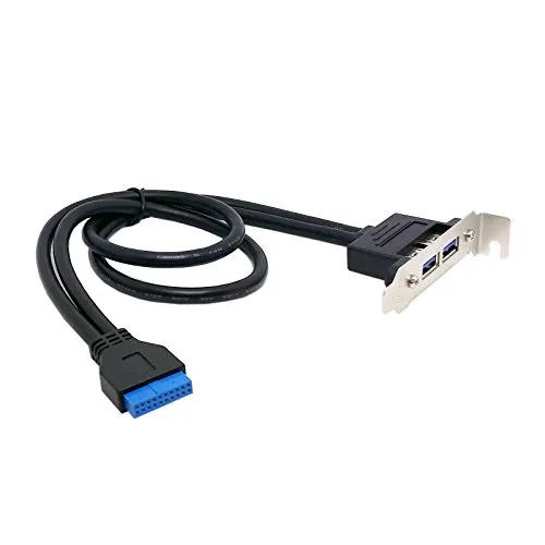 ChenYang - Cavo a basso profilo, altezza 9,5 mm, USB 3.0, presa posteriore femmina al cavo 20pin della scheda madre, con staffa PCI 40 cm