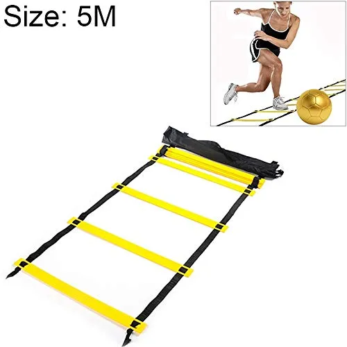 JSANSUI Guide Flagpole Spesso Sezione Pace Duro, Resistente, Morbido Ladder Calcio for Allenamento Wear Resistant Scala di Corda (Giallo / 5 Metri / 10 Nodi) (Color : Yellow)