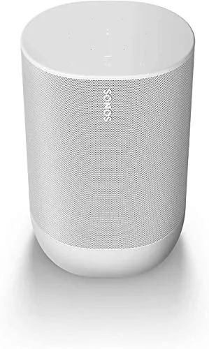 Sonos Move lo Smart Speaker da Outdoor, Alimentato a Batteria per l'Ascolto della Musica Dentro e Fuori Casa, Amazon Alexa e Google Assistant Integrati, Bianco