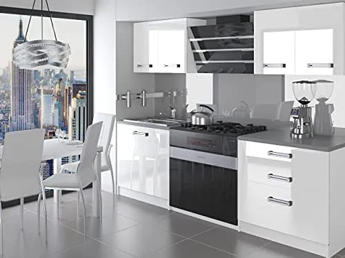 SWING | Cucina Completa Modulare + Lineare L 120 cm 4 pz | Piano di lavoro INCLUSO | Set di mobili da cucina