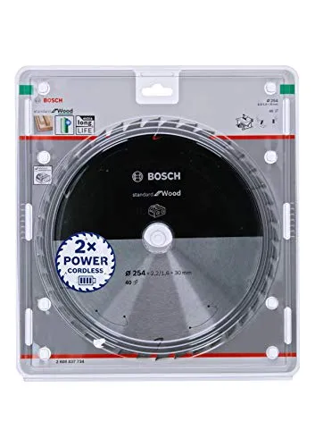 Bosch Professional Lama per sega circolare Standard for Wood (legno, 254 x 30 x 2.2 mm, 40 denti, accessorio per sega circolare a batteria)