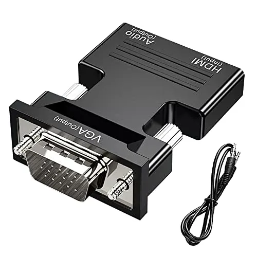 Adattatore HDMI a VGA con audio 1080P HDMI femmina a VGA maschio convertitore adattatore 3,5 mm cavo audio per TV, laptop, Proiettore, Monitor Set-top box, Console di Gioco e altri Dispositivi HDMI