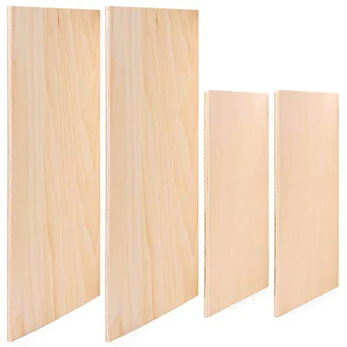 Basswood Board, 2 pezzi A4 + 2 pezzi A5 quadrati in compensato adatto per incisione laser, pittura, fresa CNC e sega decorativa (5 mm di spessore).
