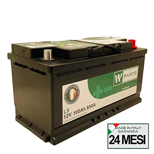 W-Parts Batteria Auto 100 Ah - 850A Spunto | Garanzia Italia | 353x175x190 | 100Ah |