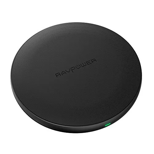 RAVPOWER Caricabatterie Wireless XS/XR Fino a 5W, Base di Ricarica Wireless per Galaxy S9 e per Tutti i Dispositivi Dotati di Tecnologia Qi, Caricabatterie Qi con Design Antiscivol