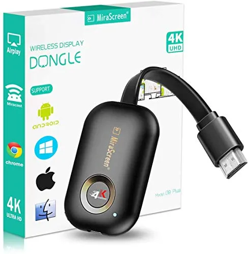 WiFi Display Dongle, 4K HDMI TV Wireless Display Receiver, Supporto Miracast Airplay DLNA per Chrome Home/Android/Smartphone/PC/TV/Monitor/Proiettore