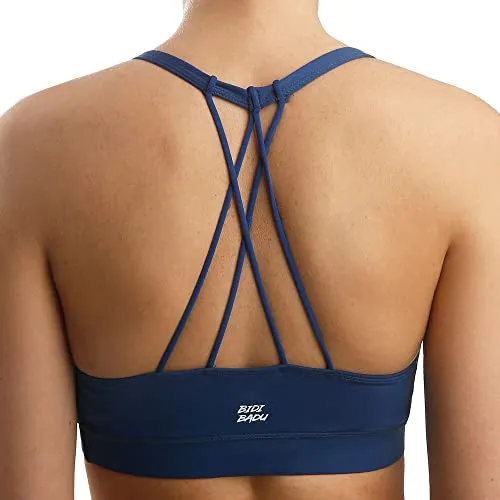 BIDI BADU Bra, Letty Tech-Reggiseno Strappy Donna, Blu Scuro, XS