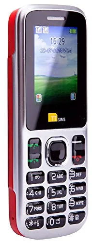 TTsims – Cellulare Dual Sim TT130 - Fotocamera - Bluetooth - Funzione Torcia - Radio - MP3 MP4 – Slot per Memory Card – Il più Economico Cellulare Dual Sim - Rosso