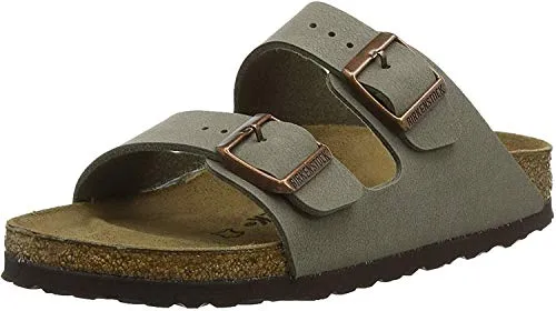 Birkenstock Arizona Birko-Flor Nubuck, Sandali Unisex-Adulto, Beige (Stone Nubuk), 37