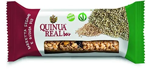 Quinua Real Barretta Quinoa e Sesamo senza glutine Bio, Confezione da 24 pezzi x 15g