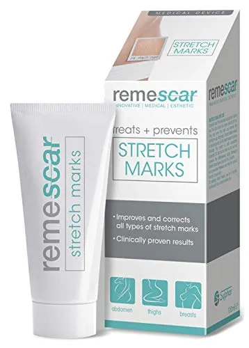 Remescar Trattamento Smagliature 100 ml - Crema per la Rimozione delle Cicatrici delle Smagliature - Tratta, Previeni e Correggi le Smagliature - Prevenzione Clinicamente Provata delle Smagliature