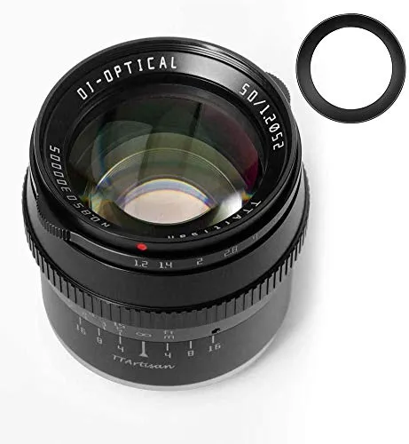 TTartisan F1.2 - Obiettivo fisso a messa a fuoco manuale, con paraluce, compatibile con fotocamere Fuji X-Mount X-A1 X-A10 X-A2 X-A3 A-AT X-M1 XM2 X-T1 X-T3 X-T10 X-T2 X-T20 X-T30 X-Pro1 X-Pro2 X-E1