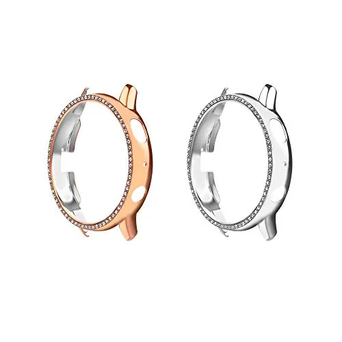 MoKo Custodia Protetiva Orologio, 2 Protezioni Cassa Orologio Galaxy Watch Active 2 da 44mm in PC,Protezione Graffi,Urti Accessori Orologio, Custodia per Orologio - Argento, Oro Rosa