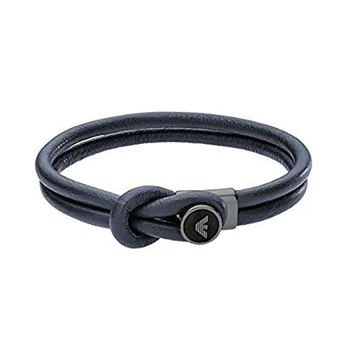 Emporio Armani Bracciale da Uomo in Pelle/Acciaio Inossidabile