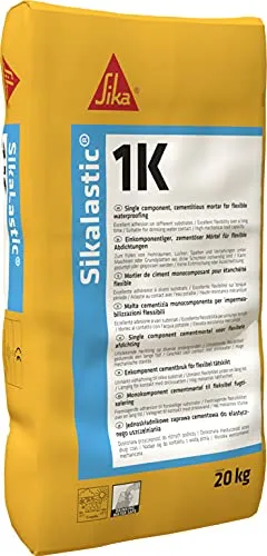 SIKALASTIC-1K MALTA CEMENTIZIA MONOCOMPONENTE FIBRORINFORZATA 20 KG IMPERMEABILIZZAZIONE BALCONI TERRAZZE SERBATOI PISCINE