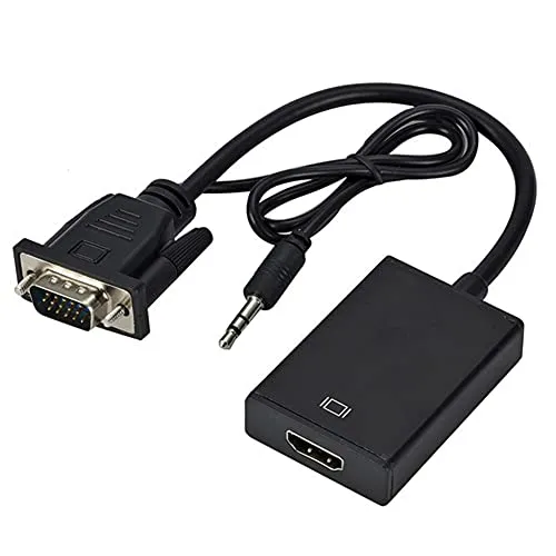 Adattatore VGA a HDMI, 1080P HD Convertitore da VGA a HDMI con 3.5mm di Audio Cavo e ricarica USB, VGA to HDMI Adapter per PC Desktop Laptop Portatili TV Box HDTV Display Monitor Proiettore ecc