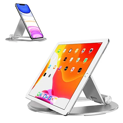 OMONTON Supporto Tablet, Supporto Regolabile, Universale Supporto per iPad 2020, iPad PRO 12.9/9.7, iPad Air 2, iPad Air, iPad Mini /5/4/3/2/1, Argento