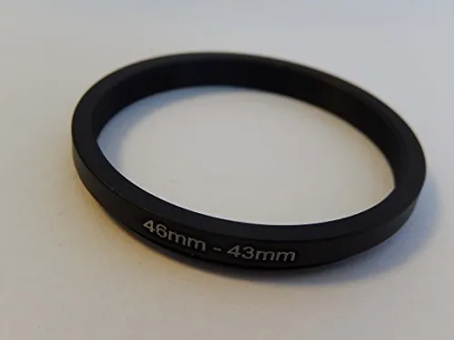 vhbw Anello adattatore per filtro step down 46mm-43mm nero per fotocamera Olympus 17 mm 1.8 (EW-M1718)