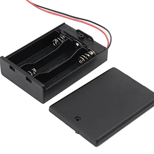 KEESIN AA 4.5V Custodia per batteria custodia in plastica con interruttore ON/OFF e cavo di fissaggio Cavi (3 solts * 5 pezzi)