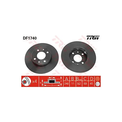 TRW AUTOMOTIVE DF1740 Dischi Fr.Post.Alfa 146 (930)