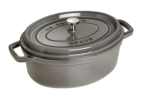 STAUB Cocotte Casseruola Ovale, Ghisa, Grigio Grafite, 29 cm