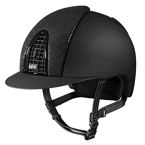 KEP ITALIA - Casco Cromo Textile Glitter Front, taglia M, colore: Nero