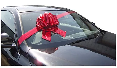 Fiocco gigante per auto (30,5 cm) e nastro di 3 m, per automobili, bici o regali di grandi dimensioni, colore rosso metallizzato (lingua italiana non garantita)