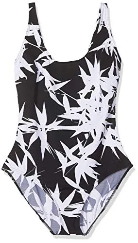 Speedo Aurasheen Printed 1 Piece, Costume da Bagno Donna, Multicolore (Origami Zen Black/White), 40 (IT 54)