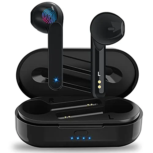 Cuffie Bluetooth 5.1 Soicear Auricolari Wireless Senza Fili in Ear con Impermeabile IPX6,Microfoni Integrati,Hi-Fi Stereo,24 Ore Custodia da Ricarica,Controllo Touch per Huawei Xiaomi Samsung iPhone