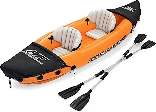 Cosstob Kayak Gonfiabile, Gonfiabile Canoa, 2-Person Kayak Gonfiabile Set con Alluminio Remi, carico 160 kg, Pieghevole Esterno della Famiglia Kayak, for Adulti Outdoor Sport