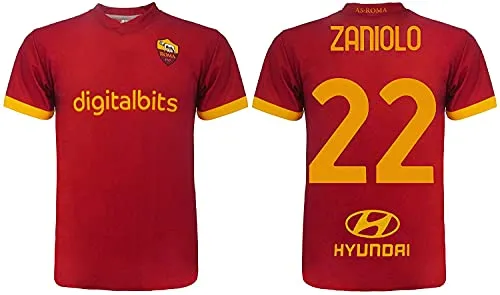 L.C. SPORT SRL Maglia Roma Nicolò Zaniolo 22 Replica Autorizzata Bambino e Adulto (M)