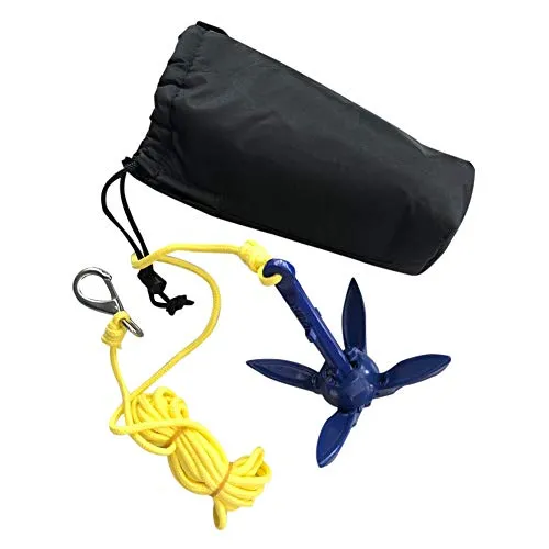 Ancora per Kayak, Kit di Ancoraggio per Barche-Ancora per Kayak con Fune da 16,4 Piedi, Kit di Ancoraggio Completo per Tavola da Paddle per Kayak con Custodia, per Kayak da Pesca, Canoa, Jet Ski