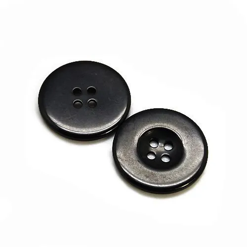 Charming Beads Pacco 20 x Nero Resina 20mm Bottoni Tondi (4 Fori) - (HA10395)
