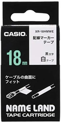 Casio EZ Label Printer XR-18hmwe WSS ¶ lbungsflexibles nastro autoadesivo 18 mm x 5,5 m NERO SU BIANCO