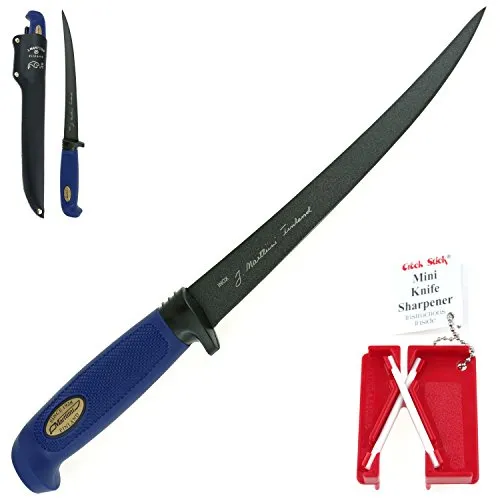 Marttiini, coltello per sfilettare Martef, 36 cm, lama 23 cm, rivestito + affilacoltelli Lansky Crock Stick