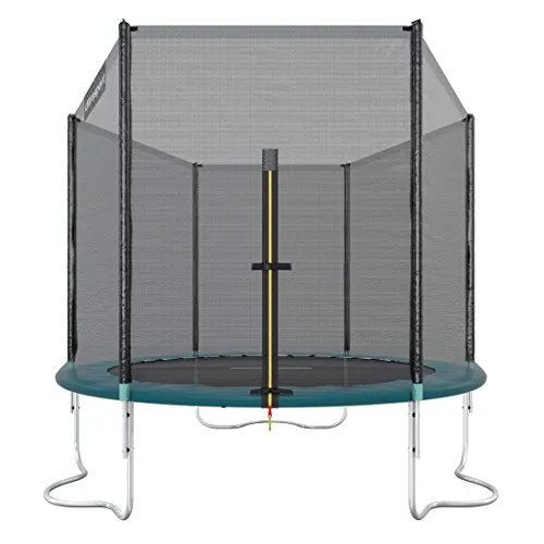 Ultrasport Trampolino da Giardino, Adatto Ingresso Basso, Set Completo, Incluso Tappeto Elastico con Rivestimento UV, Rete di Sicurezza, Staffe in Acciaio Unisex-Bambini, Verde, Ø 251 cm