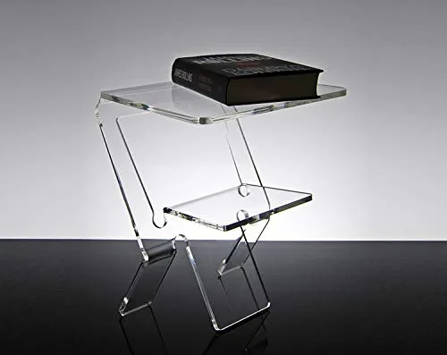 Slato Comodino da notte dal design moderno in plexiglass trasparente Oniro (32 × 27 × h44 cm)