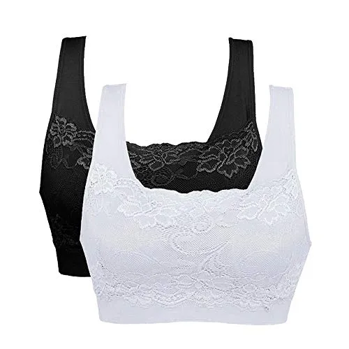 Litthing Reggiseno Sportivo Cinghie Cinghie Reggiseno Senza Bretelle Reggiseno Yoga Reggiseno Sportivo Impunture Supporto Allenamento Running Boxing (Nero+Bianco, XXL)