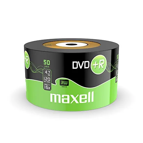 Maxell Dvd+r 4.7GB, 16x - Confezione da 50
