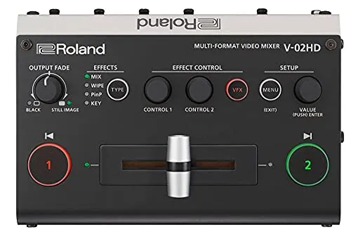 Roland V-02HD Mixer Video Multi-Formato, Switcher, scaler, expander — con elaborazione audio ed effetti video