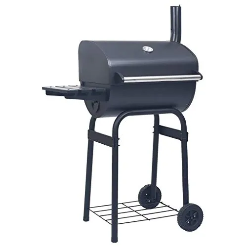 vidaXL - Barbecue a carbonella con ripiano inferiore, nero