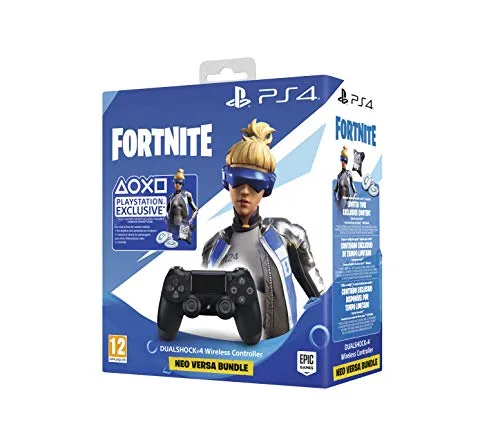 Sony V2 Dualshock 4 Wireless Black Controller + Neo Versa Bundle With Fortine 500 V-Bucks - Bundle - Playstation 4