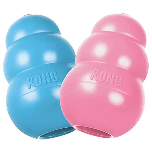 KONG - Puppy Gioco Gomma Naturale per Dentizione - Masticare e Riportare (Vari Colori) - Cuccioli di Taglia Piccola