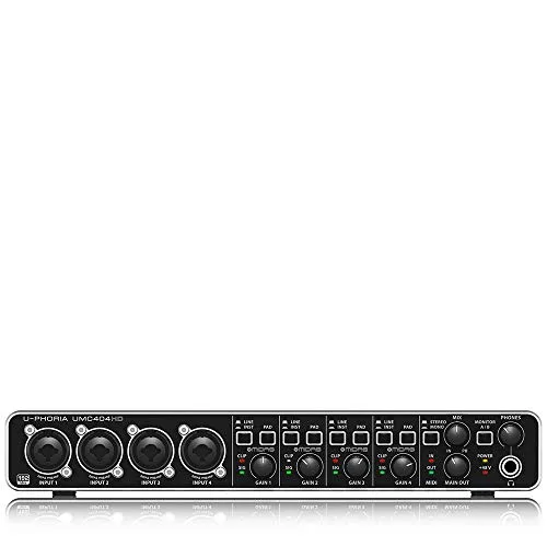 Behringer U-PHORIA UMC404HD interfaccia audio 4x4 midi/usb 24bit/192khz con preamp midas e phantom +48v