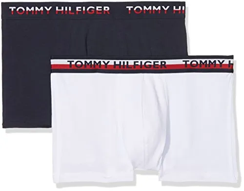 Tommy Hilfiger 2p Trunk Boxer-Mutande, Blu (Navy Blazer/White 222), Small (Pacco da 2) Uomo