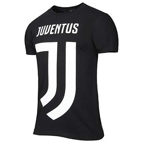 Juventus T-Shirt Uomo Nera con Scritta e Loghi Bianchi - Taglia M