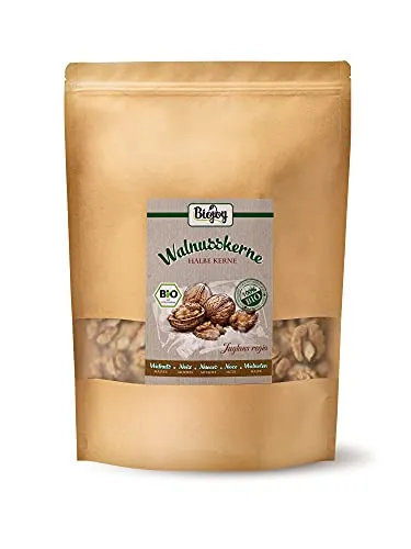 Biojoy Noci Sgusciate Biologiche, crude, non salate (Juglans regia) (1 kg mezza noci)