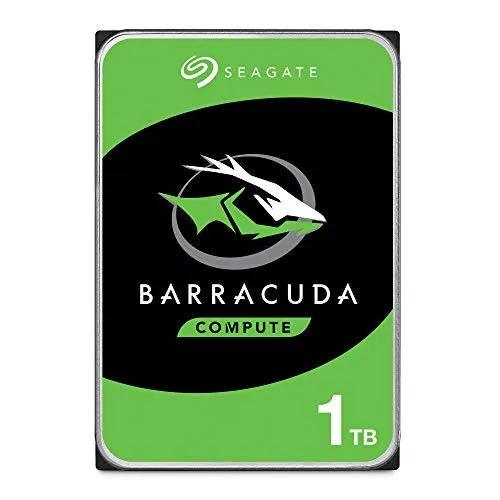 Seagate BarraCuda, 1 TB, Hard Disk Interno, SATA da 6 GBit/s, 3,5", 7.200 RPM, Cache da 64 MB per PC Desktop, Pacchetto di Facile Apertura (ST1000DMZ10)