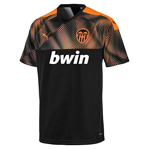 PUMA Vcf Away Shirt Replica, Maglia Calcio Uomo, Black/Vibrant Orange, XXL